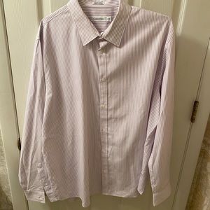 Calvin Klein Dress Shirt Purple white stripes XL